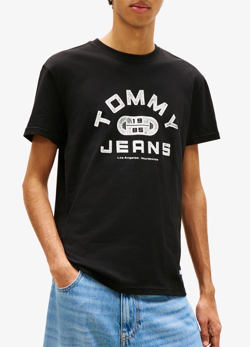 Tommy Hilfiger T-shirt met logoprint - detail 3 zwart