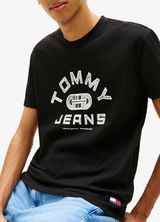 Tommy Hilfiger T-shirt met logoprint - detail 4 zwart
