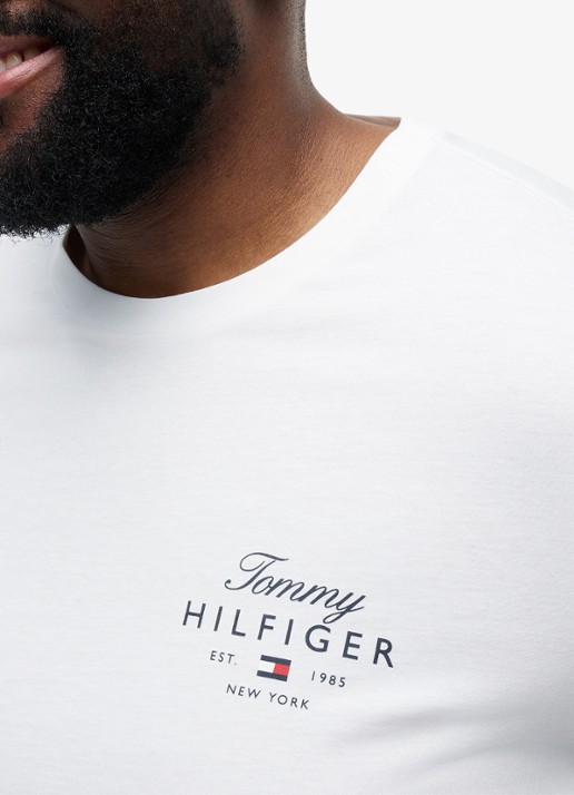 Tommy Hilfiger T-shirt met logoprint - detail 5 wit