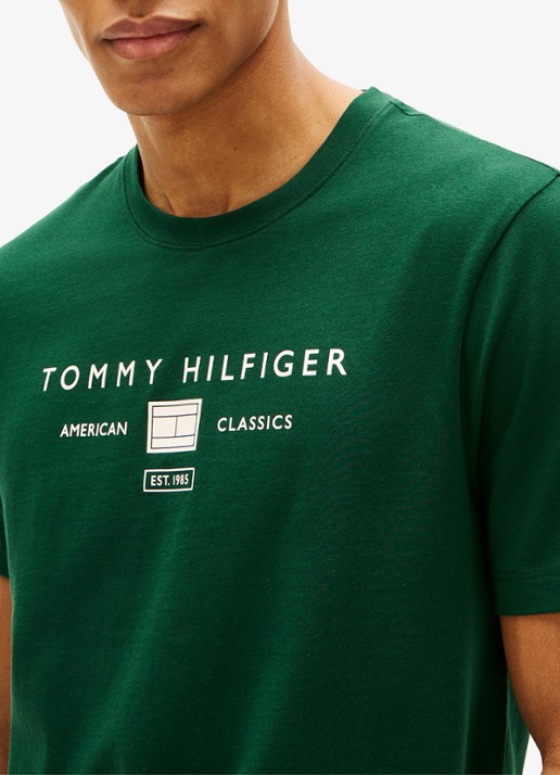 Tommy Hilfiger T-shirt met logoprint - detail 3 groen