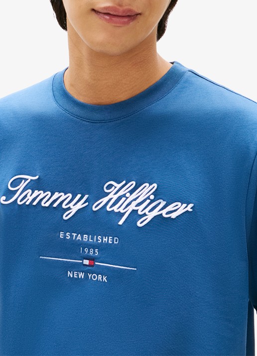 Tommy Hilfiger T-shirt met logoprint - detail 5 blauw