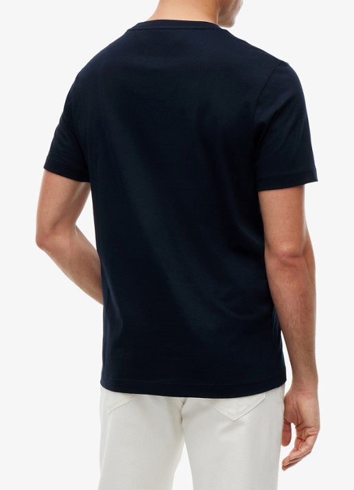 Tommy Hilfiger T-shirt met logoprint - achterkant 3 donkerblauw