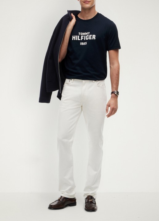 Tommy Hilfiger T-shirt met logoprint - voorkant 5 donkerblauw