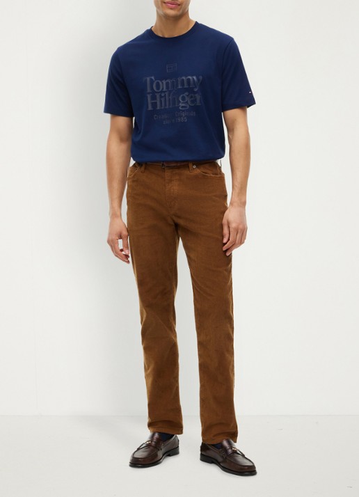 Tommy Hilfiger T-shirt met logoprint - voorkant 2 donkerblauw