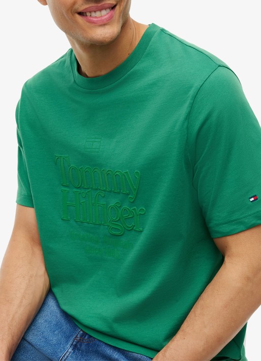 Tommy Hilfiger T-shirt met logoprint - detail 2 groen