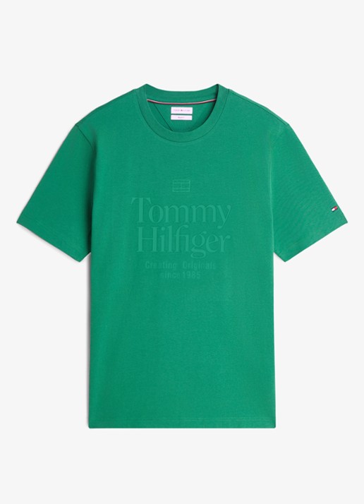 Tommy Hilfiger T-shirt met logoprint - voorkant 3 groen