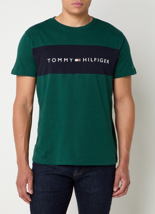 Tommy Hilfiger T-shirt met logoprint - detail 2 groen