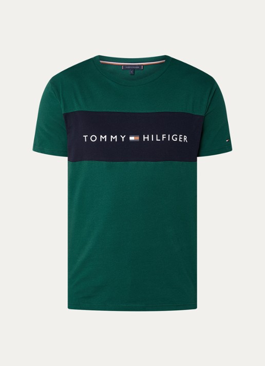 Tommy Hilfiger T-shirt met logoprint - voorkant 3 groen