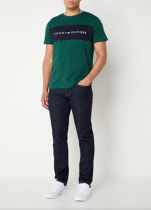 Tommy Hilfiger T-shirt met logoprint - voorkant 4 groen