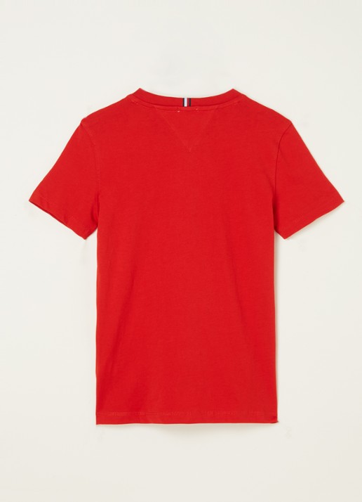 Tommy Hilfiger T-shirt met logoprint - voorkant 2 rood