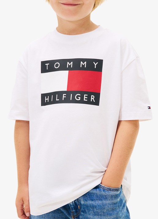 Tommy Hilfiger T-shirt met logoprint - detail 4 wit