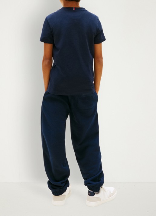 Tommy Hilfiger T-shirt met logoprint - achterkant 3 blauw