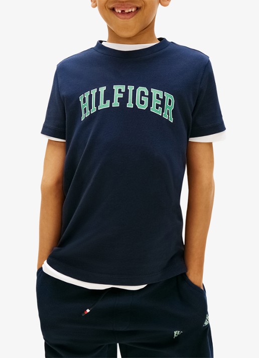 Tommy Hilfiger T-shirt met logoprint - detail 4 blauw