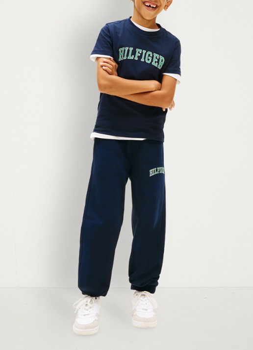 Tommy Hilfiger T-shirt met logoprint - voorkant 2 blauw