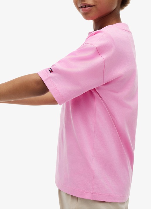 Tommy Hilfiger T-shirt met logoprint - detail 4 roze