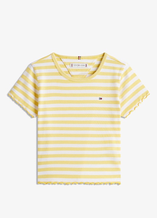 Tommy Hilfiger T-shirt met ribstructuur en logo