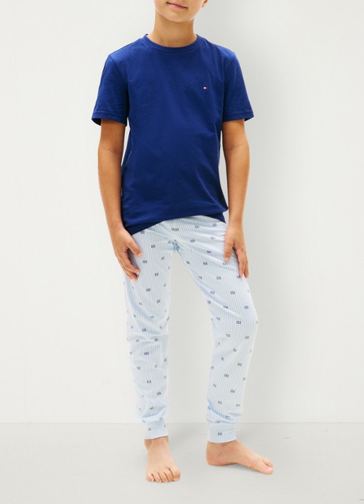 Tommy Hilfiger T-shirt met ronde hals in 2-pack - voorkant 3 brisk blue