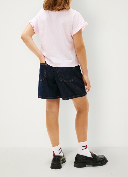 Tommy Hilfiger T-shirt met ruches - achterkant 3 roze