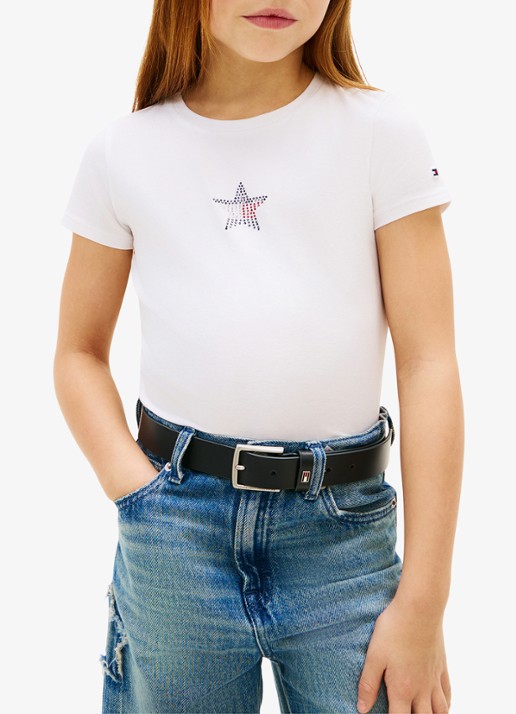Tommy Hilfiger T-shirt met strass - detail 4 wit