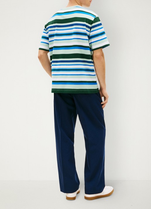 Tommy Hilfiger T-shirt met streepprint en logo - achterkant mint