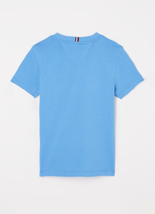 Tommy Hilfiger T-shirt met streepprint en logoborduring - voorkant 2 blue spell / blauw