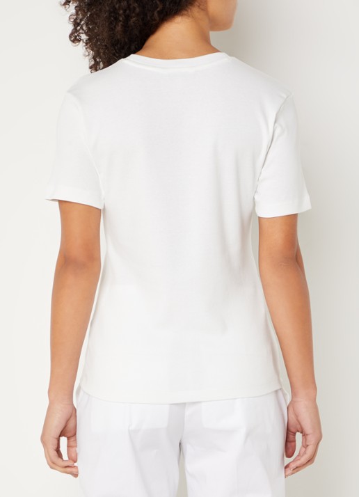 Tommy Hilfiger T-shirt met streepprint - achterkant 4 ecru  / wit
