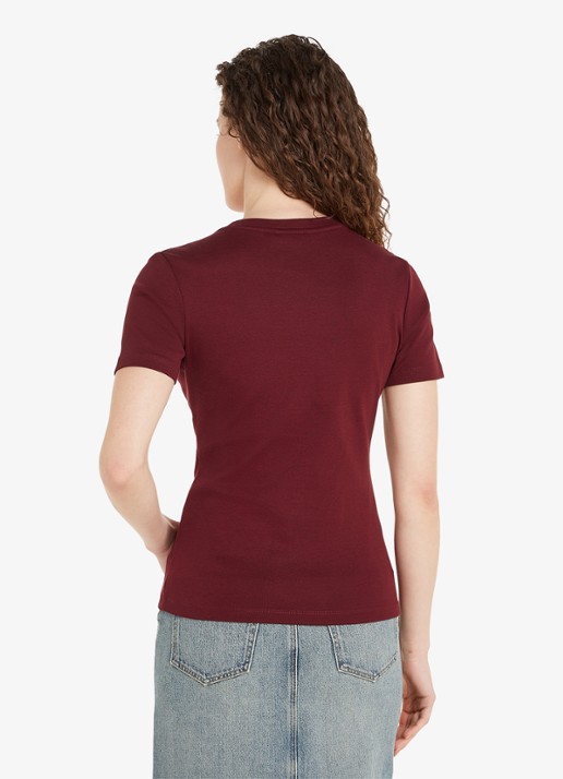 Tommy Hilfiger T-shirt met streepprint - achterkant deep rouge / rood