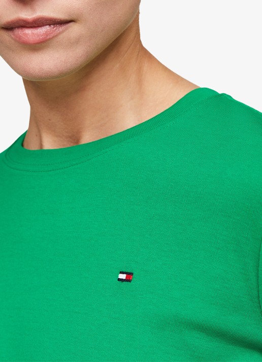 Tommy Hilfiger T-shirt met streepprint - detail 2 olympic green / groen