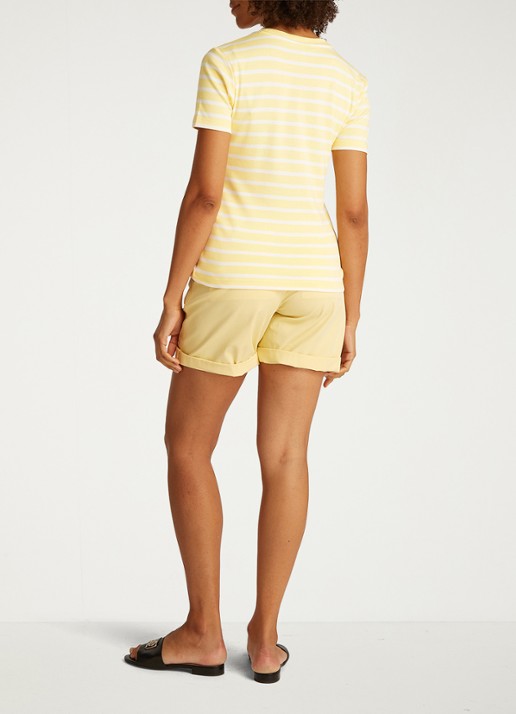 Tommy Hilfiger T-shirt met streepprint - achterkant 5 citronella/ecru stp / geel
