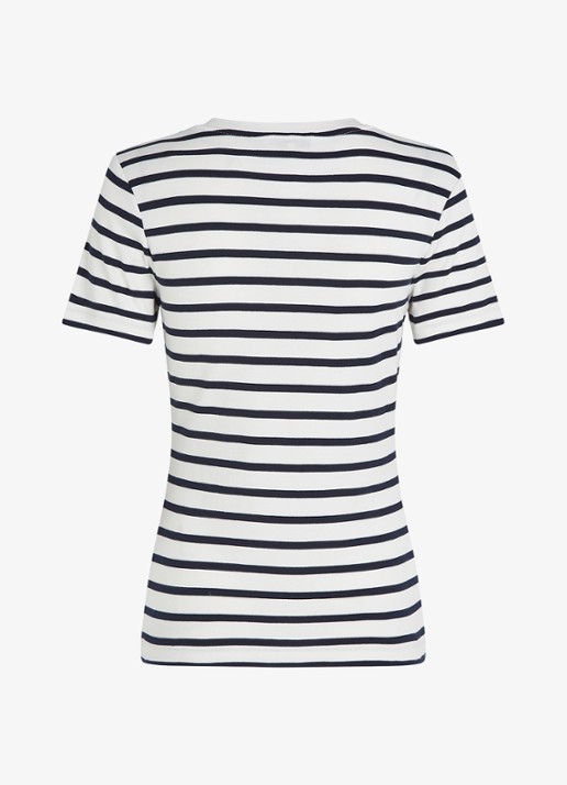Tommy Hilfiger T-shirt met streepprint - detail 5 breton dark navy / blauw