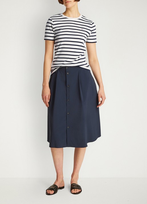 Tommy Hilfiger T-shirt met streepprint - voorkant 2 breton dark navy / blauw