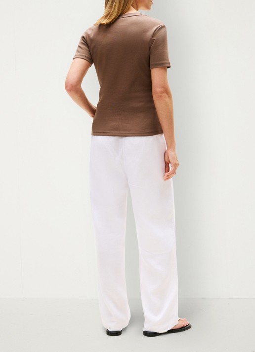 Tommy Hilfiger T-shirt met V-hals - achterkant bruin
