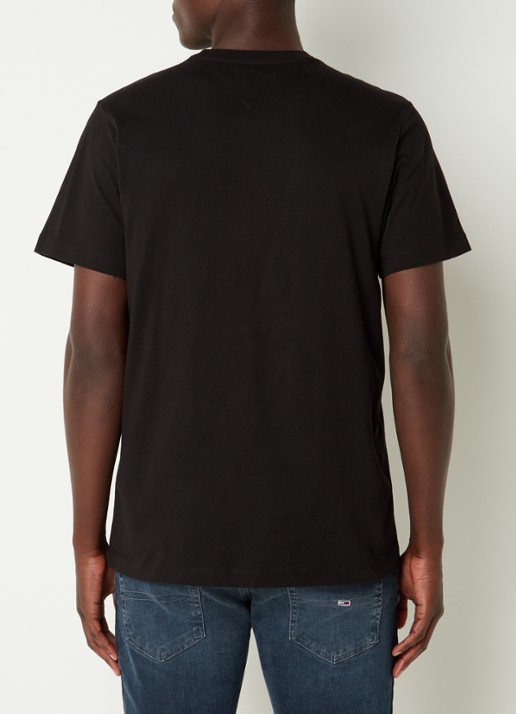 Tommy Hilfiger T-shirt van katoen met logo - achterkant 3 zwart