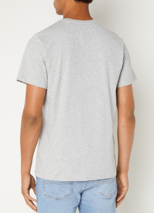 Tommy Hilfiger T-shirt van katoen met logo - achterkant grijsmele