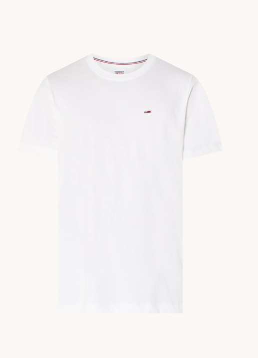 Tommy Hilfiger T-shirt van katoen met logo - voorkant 3 wit