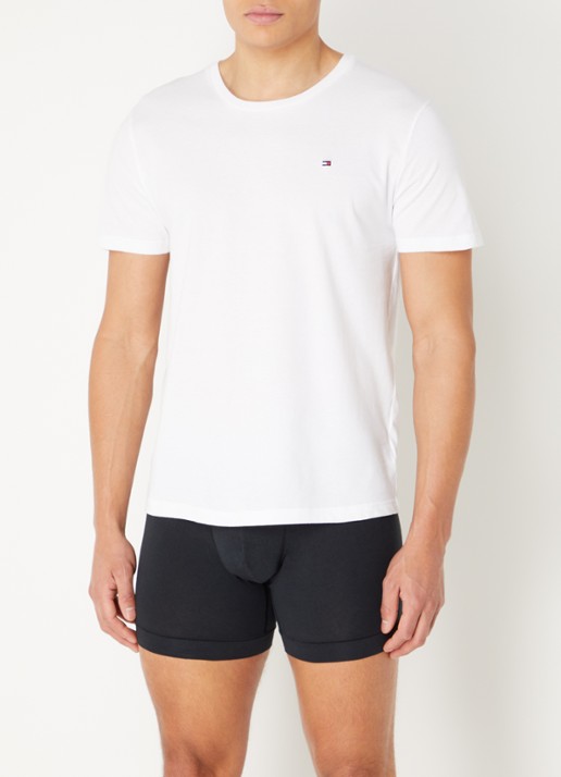 Tommy Hilfiger T-shirts met logo in 3-pack - voorkant 8 wit