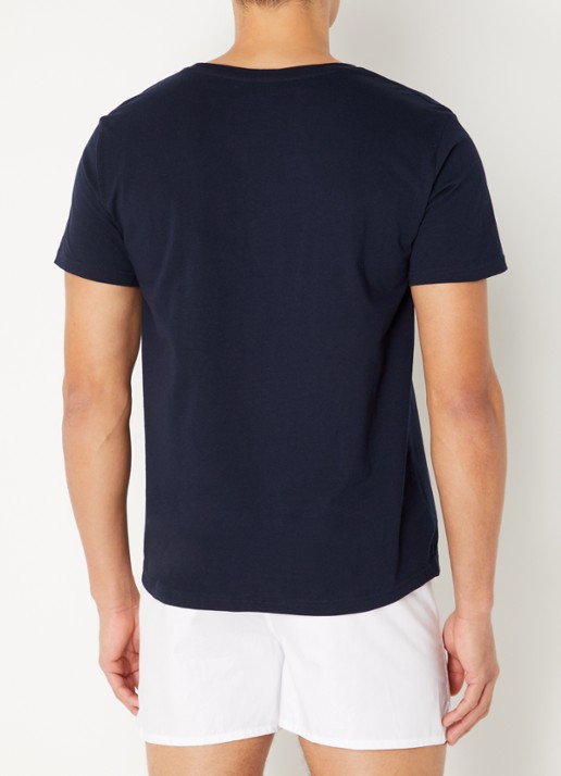 Tommy Hilfiger T-shirts met logo in 3-pack - achterkant donkerblauw