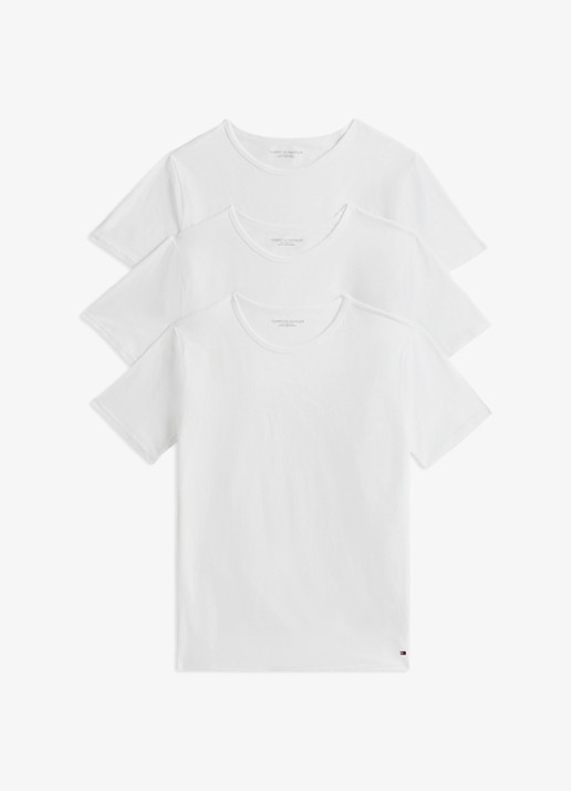Tommy Hilfiger T-shirts met logo in 3-pack - voorkant 9 wit