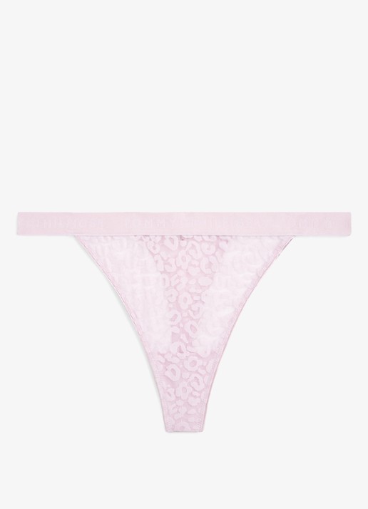 Tommy Hilfiger Tanga van mesh - voorkant 2 roze