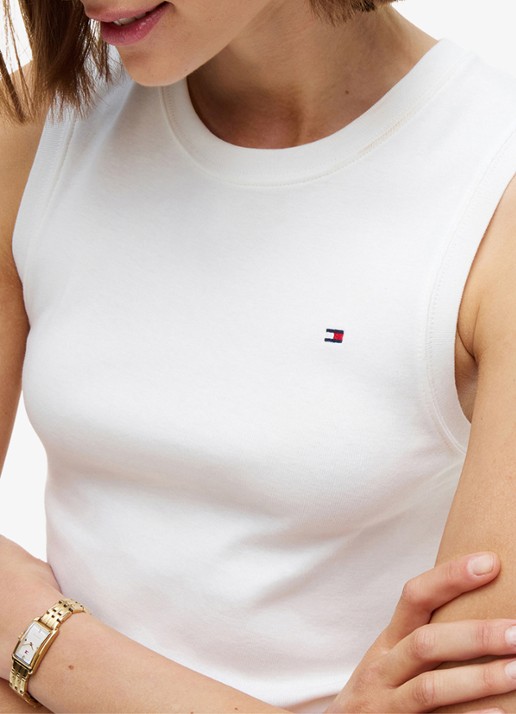 Tommy Hilfiger Tanktop met streepprint - detail 4 wit