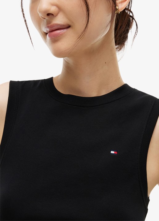 Tommy Hilfiger Tanktop met streepprint - detail 5 zwart
