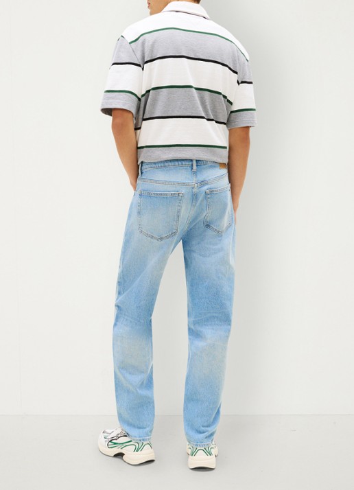 Tommy Hilfiger Tapered fit jeans in katoenblend - achterkant 5 denim
