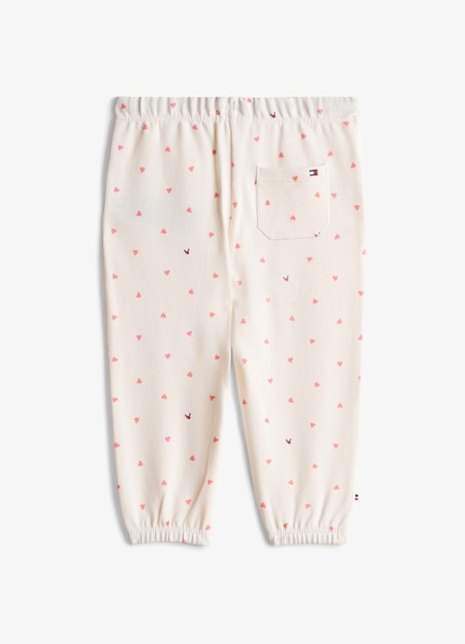 Tommy Hilfiger Tapered fit joggingbroek met print - achterkant 2 gebroken wit