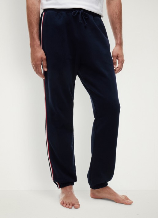 Tommy Hilfiger Tapered fit lounge joggingbroek met logoband - detail 4 donkerblauw