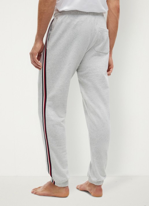 Tommy Hilfiger Tapered fit lounge joggingbroek met logoband - achterkant 3 lichtgrijs