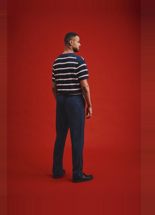 Tommy Hilfiger Tapered fit pantalon met steekzakken - detail 8 donkerblauw
