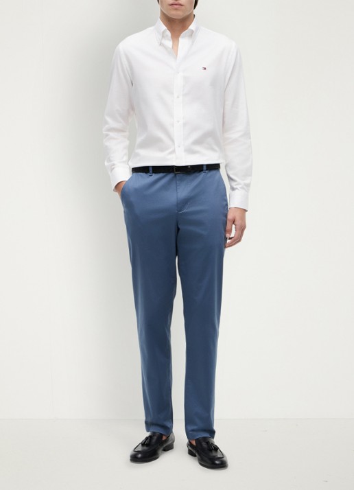 Tommy Hilfiger Tapered fit pantalon met steekzakken - voorkant 4 aegean sea-dbz / blauw