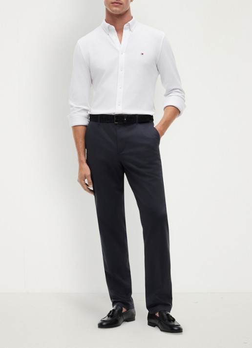Tommy Hilfiger Tapered fit pantalon met steekzakken - voorkant 2 navy blue-dw5 / blauw