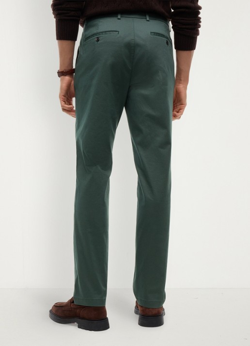 Tommy Hilfiger Tapered fit pantalon met steekzakken - achterkant riverbed green-mt0 / groen