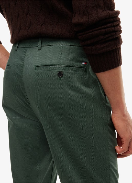 Tommy Hilfiger Tapered fit pantalon met steekzakken - detail 3 riverbed green-mt0 / groen